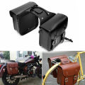 Retro Fashion Bike Motorcycle Saddle Bags Pouch Storage Case Side Luggage Tank Suitcase Waterproof PU Leather Motorbike Parts. 