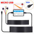 24H Parking Monitoring Car DVR Dashcam Camera Hardwire Kit for Low Vol Protection Mini USB Port 12-30V in 5V2.5A Car Assecories. 
