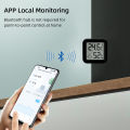 ONENUO Tuya Bluetooth Temperature Humidity Sensor Mini LCD Digital Display with APP Remote Control Thermometer Hygrometer Black. 