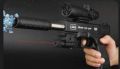 NEW GLOCK TOY GUN FOR KIDS BLACK AIR SOFT FINE QUALITY PLASTIC AIRSOFT SHELL ENJECT WITH RED LASER  LIGHT TOY GUN FOR 7 TO 12 YEARS OLD BOYS BLACK COLOR BLACK MACHINE TOY GUN. 