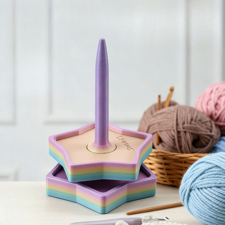 Knitting Rack Rainbow Color Extra Thick Yarn Holder Stand, Detachable 360° Spinning ...