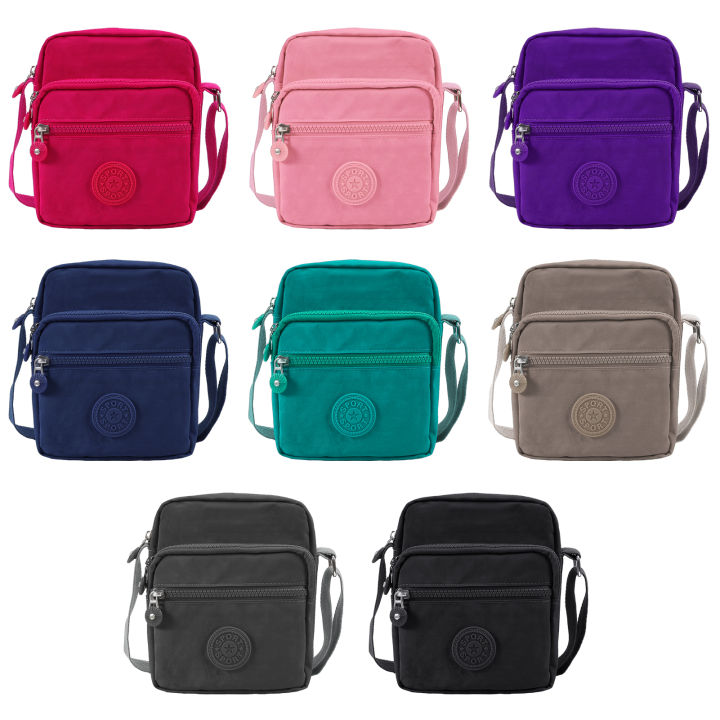 Chic Waterproof Nylon Crossbody Bag Adjustable Shoulder Strap Zip Closure Student Fashionable Shoulder Bags for Child