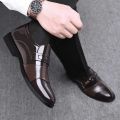 New men's formal leather Shoes Casual business non slip footwear Fashion minimalist work shoes Comfortable male flat Zapatillas.