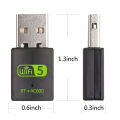 600Mbps USB WiFi Bluetooth Adapter 2in1 Dongle Dual Band 2.4G 5GHz USB WiFi 5 Network Wireless Wlan Receiver DRIVER FREE. 