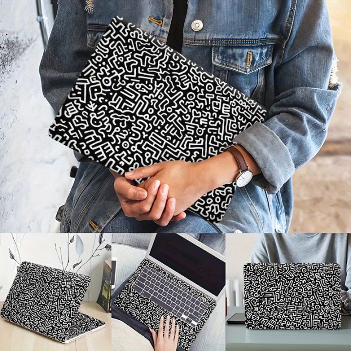 Pack%20of%203,1Spare,Fearless%20Black%20and%20White%20Labyrinth%20Pattern%20Laptop%20Sticker-Scratch%20Resistant%20Computer%20Case,Self%20Adhesive%20Durable%20-%20Image%203