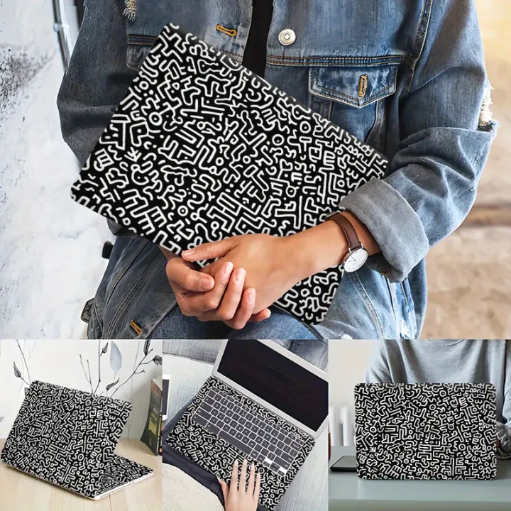 Pack%20of%203,1Spare,Fearless%20Black%20and%20White%20Labyrinth%20Pattern%20Laptop%20Sticker-Scratch%20Resistant%20Computer%20Case,Self%20Adhesive%20Durable%20-%20Image%203