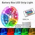 Battery-powered flexible color-changing LED strip Light with remote control for TV backlighting, bars, cabinets and bedroom DIY. 