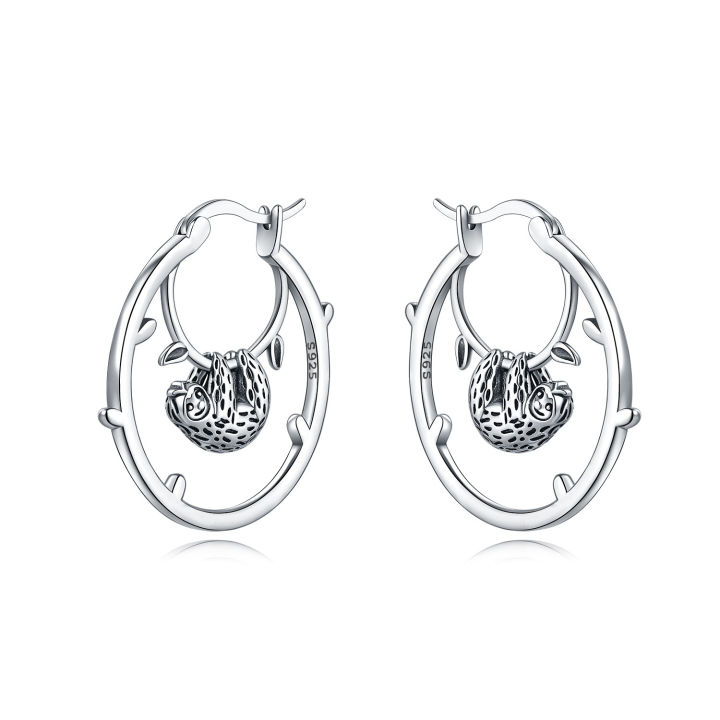 925%20Sterling%20Silver%20Cute%20Sloth%20Series%20Earring%20Jewelry%20Versatile%20Hoop%20Earrings%20For%20Women%20Jewelry%20Fine%20Birthday%20Party%20Gifts%20-%20Image%207