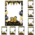 30th 40th 50th 60th Birthday Photo Frame Photo Booth Props black gold Adult 18 21 30 40 50 Years Old Birthday Party Decoration. 