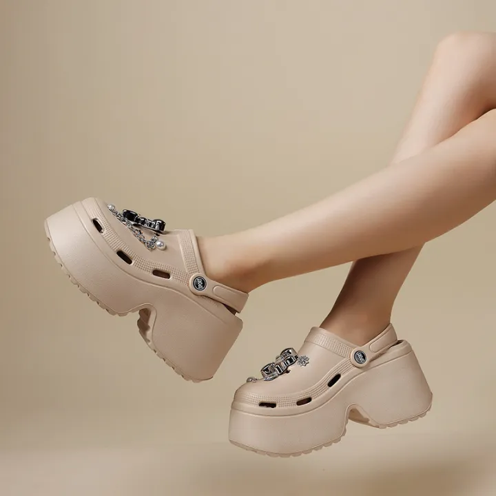 Women's%20Diy%20Clogs%20Clogs%20Slippers%20Woman%20Garden%20Shoes%20Beach%20Sandals%20Non%20Slip%20Summer%20Chain%20High%20Quality%20Platform%20Slides%20%20Fashion%20-%20Image%204