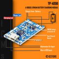 "TP4056 Charging Module | Lithium Battery Charger with Protection | Micro USB 1A Battery Charging Module". 