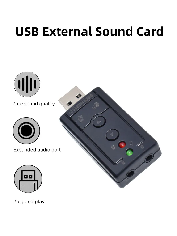 USB Sound Card External 7.1 Mini Sound Card USB Sound Card Audio ...