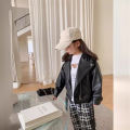 Spring New Girls Leather Jackets For 2-8 Years Children Classics Fly Coats Kids Clothing Baby Girls Fashion Pu Outerwear.