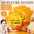 5 Pairs SADOER Honey Milk Hand Mask 24Hour Moisture Lock Hand Care Gloves Nourish Dry Hands Soften Cutin And Smooth Skin.