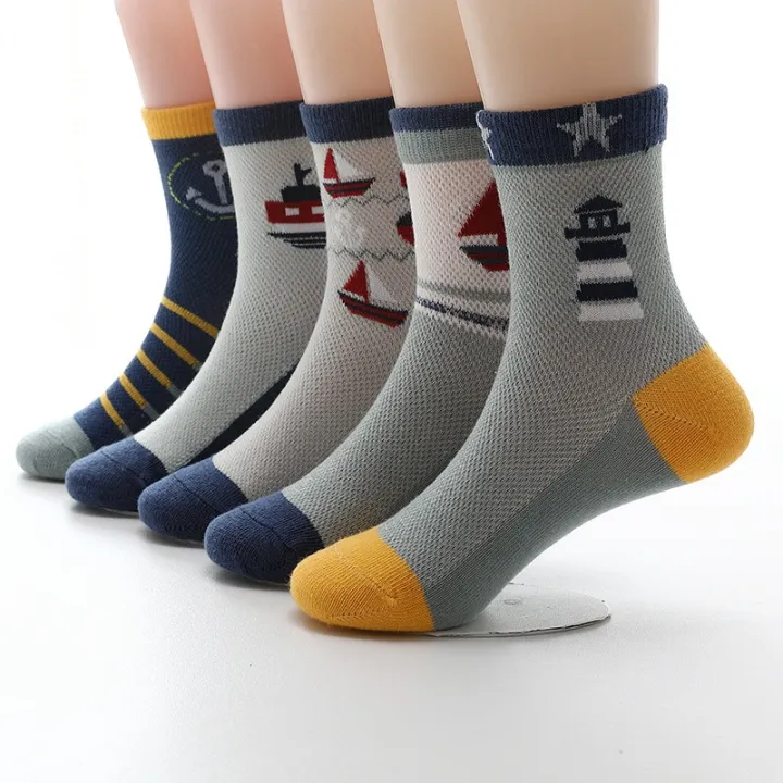 Kids%20Socks%202023%20New%20Spring%20Summer%20Cotton%20Breathable%20Mesh%20Boys%20Girls%20Socks%203-%2015%20Year%20Children%20Socks%205%20Pairs%20/%20Lot%20-%20Image%207