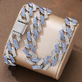 2pcs Jewelry Set Hip Hop Geometric Cuban Chain Neck Fashionable High Quality Hip Hop Rhinestone Neck Bracelet Jewelry holiday gi. 