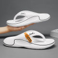 Men's flat slippers summer thick soft sole eva slippers outdoor beach sandals women's 45 non-slip comfortable bathroom slippers. 