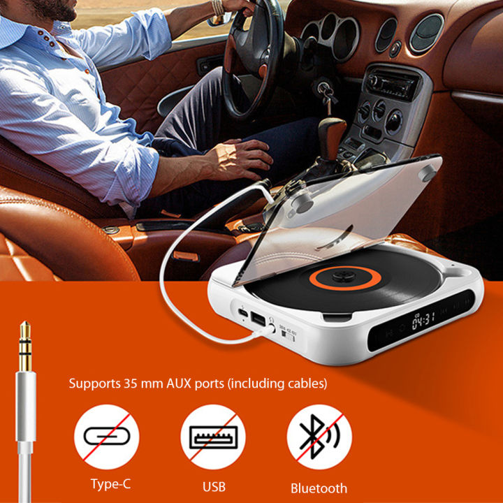 Bluetooth-Compatible CD Player LCD Screen Mini CD Player A-B Repeat Car ...