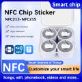 White NFC Stickers Protocol ISO14443A13.56MHz NTAG 213 215 Universal Label RFID Tags and All NFC Phones 25mm. 