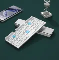 BOW Mini Folding Bluetooth Keyboard Wireless Keypad Support3 Devices With Stand Rechargeable Foldable Keyboard for Phone Tablet. 