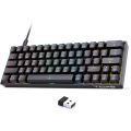 Kemove Mechanical Gaming Keyboard TMKB T63 ARGB Wired, Wireless 2.4GHz and Bluetooth Red Switches 60% Mechanical Gaming Keyboard. 