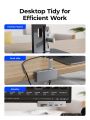 ORICO-USB 3.2 Hub 6-Port Expansion with Power Connector 10Gbps Protocol High-Speed Transmission SD, TF Card Fast Reading. 