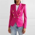 Spring Fashion New Women's Elegant Suit Jacket Double Breasted Lapel Long Sleeved Slim Fit Versatile Office Coats Blazer Women. 