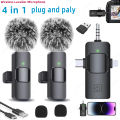 Wireless Lavalier Microphone 4 In 1  for iPhone Android 3.5mm for Radio Live Recording Noise Reduction Mini Microphone 2026 Hot. 