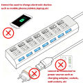 High Speed 4/7 Ports USB HUB 2.0 Adapter Expander Multi USB Splitter Multiple Extender with LED Lamp Switch for PC Laptop. 