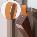 Solid Wood Door Stopper Non-Slip Door Stops Baby Protect Leather Rope Wedge Anti-Collision Gate Decor Nail-Free Hardware. 