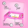 Foldable Lap Desk with Storage - Durable Lightweight Portable Laptop Computer Children Desks for Homework or Reading.