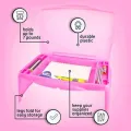 Foldable Lap Desk with Storage - Durable Lightweight Portable Laptop Computer Children Desks for Homework or Reading. 