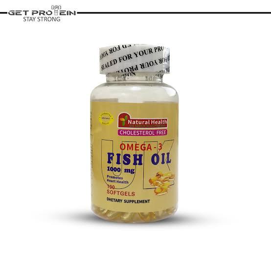 Natural Health Omega 3 Fish Oil 1000mg- 100 Gels, Heart Health, 
Brain Function, 
Joint Support
Eye Health, 
Inflammation Reduction,Mood Enhancement
,Skin Health
,Immune System Support
,Improved Sleep, 
Anti-Aging Properties