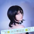 Hot Kuchiki Rukia Cosplay Wig Black Short Curly Heat Resistant Synthetic Hair Halloween Costume Anime Party Wigs. 