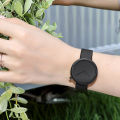 TOMI Women's Minimalist Style Leather Watch Women's Small Disc Scaleless Fashion Watch Minimalist Women's Leisure Quartz Watch. 
