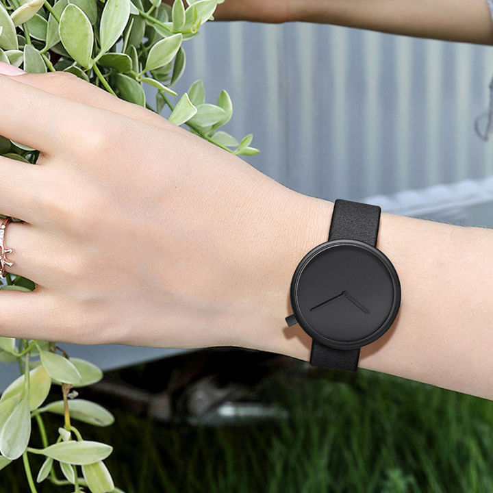 TOMI%20Women's%20Minimalist%20Style%20Leather%20Watch%20Women's%20Small%20Disc%20Scaleless%20Fashion%20Watch%20Minimalist%20Women's%20Leisure%20Quartz%20Watch%20-%20Image%203