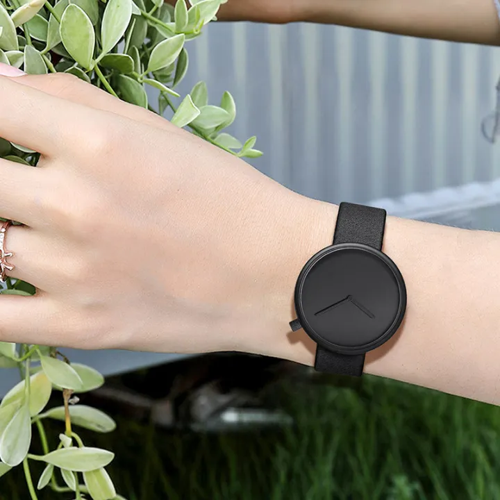 TOMI%20Women's%20Minimalist%20Style%20Leather%20Watch%20Women's%20Small%20Disc%20Scaleless%20Fashion%20Watch%20Minimalist%20Women's%20Leisure%20Quartz%20Watch%20-%20Image%203