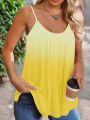 Plus Size Women's Gradient Sleeveless Tank Top Flowy Casual Summer Blouse with Scoop Neckline Perfect for Daily Wear.
