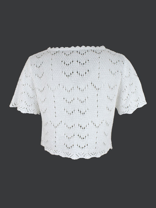 Women's%20knitting%20beach%20short-sleeved%20wispy%20knit%20cardigan%20-%20Image%202