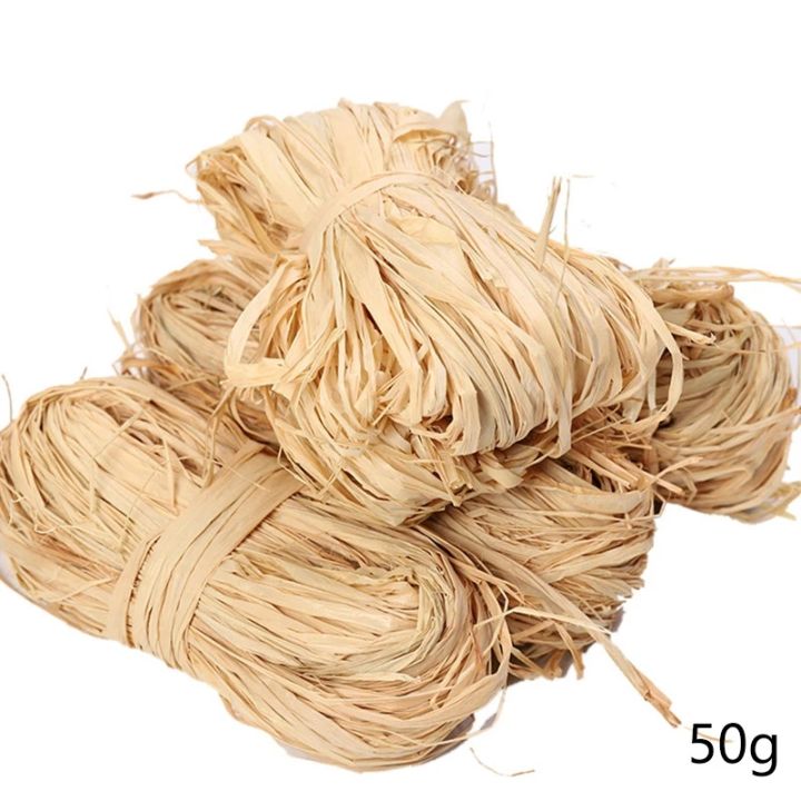 Raffle Rope MissDeer 50g/Roll Natural Raffia Straw Rope Wedding Invitation Packing ...
