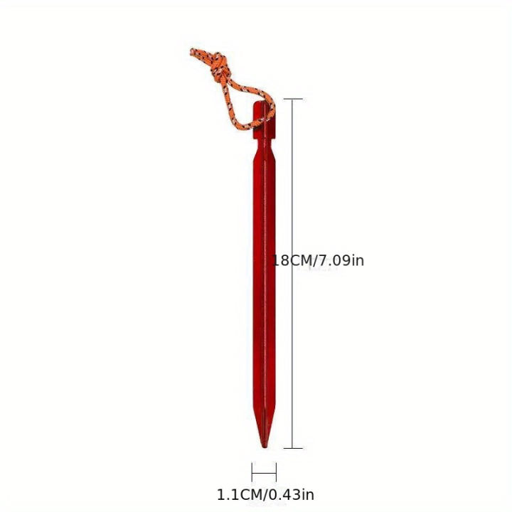 10Pcs/lot%2018cm%20Aluminum%20Alloy%20Yard%20Canopy%20Tent%20Pegs%20Garden%20Stakes%20Ground%20Nail%20Heavy%20Duty%20With%20Reflective%20Cord%20Hammock%20Camping%20-%20Image%203