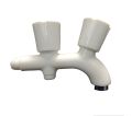 Durable ABS Plastic Double Bib Cock Tap with Brass Spindle for Bathroom. 