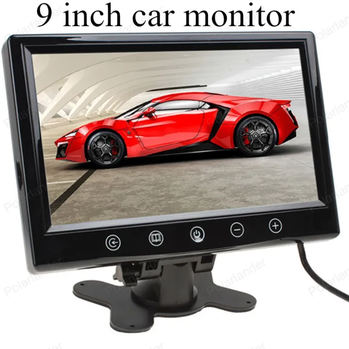 Monitor Auto 9 Inch Digital Car Monitor High Resolution Color TFT LCD With 2 Video ...