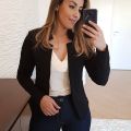 2025 Women's Thin White Blazer Summer Autumn Slim Fit Long Sleeve Open Stitch Office Coat Tops Black Ladies Fashion Outwear.