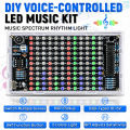 DIY Sound Control LED Music Electronic Kits Audio Frequency Display PCB Soldering Project Practice Solder Diy Electronic Kit. 