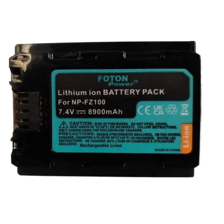 Foto%20Power%20(8900Mah)%20NP-FZ100%20Battery%20for%20Sony%20A7%20III,%20A7R%20III,%20A7R%20IV,%20A9,%20Alpha%209,%20A7R3%20Cameras%20-%20Image%202