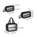 1pcs S/M/L Pu Transparent One Piece Makeup And Toiletries Bag, Large Capacity Pvc Semi Transparent Frosted Portable Storage Bag. 