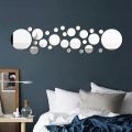 26PCS Geometric Circular Crystal Mirror Wall Sticker DIY Bedroom, Living Room Decoration, Home Decoration. 