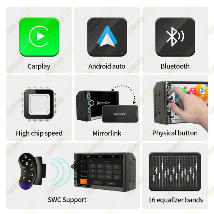 2DIN%207inch%20Car%20Multimedia%20MP5%20Player%20Wired%20CarPlay%20Android%20Auto%20Mirrorlink%20Touch%20Screen%20AUX%20Bluetooth%20Stereo%20USB%20Fast%20Charging%20-%20Image%203