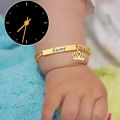 Customized name engrave born baby bracelet retock with box. 